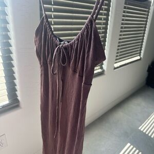 Brown midi dress